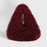 Plush High-Capacity Faux Sheepskin Triangle Shoulder Bag HBRS-5123