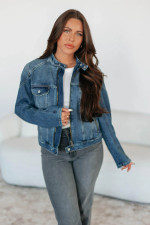 Fashion Washed Loose Denim Jacket Coats GYAN-89349