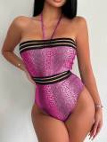 Halterneck Tie Up One Piece Swimsuit DYSC-DY23A567YYB040413