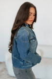 Fashion Washed Loose Denim Jacket Coats GYAN-89349