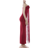 Hollow Out Backless Tassel Evening Dress GYME-K25D89978