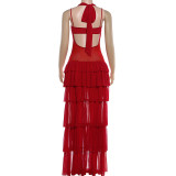 Sexy Tie Up Hollow Out Irregular Mini Dress GYME-K25S88791