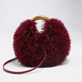 Faux Sheepskin Fleece Tote Bag Round Crossbody Bag HBRS-51216