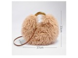 Faux Sheepskin Fleece Tote Bag Round Crossbody Bag HBRS-51216