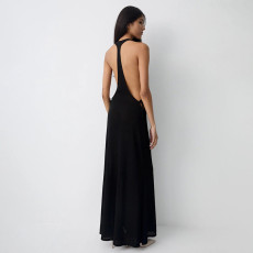 Solid Color Tie Up Sleeveless Maxi Dress GYME-K25D89752