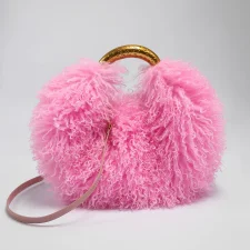 Faux Sheepskin Fleece Tote Bag Round Crossbody Bag HBRS-51216