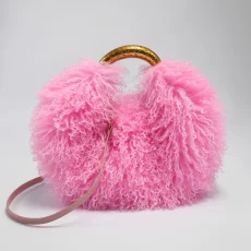 Faux Sheepskin Fleece Tote Bag Round Crossbody Bag HBRS-51216