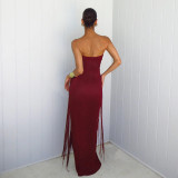 Hollow Out Backless Tassel Evening Dress GYME-K25D89978