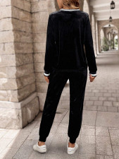 Solid Color Long Sleeve Pants 2 Piece Set ZDF-33517