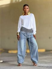 Plus Size Fashion Loose Wide Leg Jeans GYLN-8785