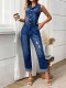Retro Sleeveless Casual Denim Jumpsuit GYXN-16206