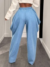 Fashion Washed Loose Wide Leg Jeans GYXN-66229