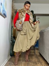 Double-Layer Bubble Lantern Half Body Skirt GYLN-5088