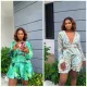 Deep V Neck Print Ruffles Romper GMYU-2916