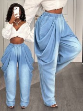 Fashion Washed Loose Wide Leg Jeans GYXN-66229