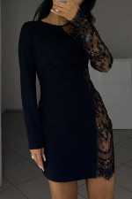 Lace Long Sleeve Patchwork Mini Dress GSNU-8210