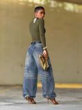 Fashion Ruched Loose Jeans GYLN-0572
