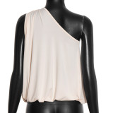 Solid Color Fashion Hollow Out Sleeveless Top GDSF-D25TP587