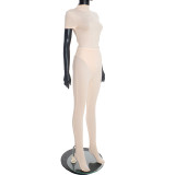 Solid Color Short Sleeve Bodysuits And Pants Suit MXBF-Y25ST546