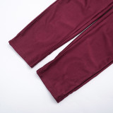 Solid Color Long Sleeve Slim Jumpsuit MXBF-J25JP448
