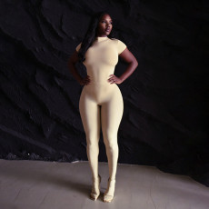 Solid Color Short Sleeve Bodysuits And Pants Suit MXBF-Y25ST546