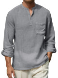Men's Solid Color Long Sleeve Loose Top FLZH-ZT321