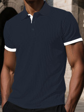 Men's Mesh Ice Silk Color-Blocked Short-Sleeve T-Shirt FLZH-ZT311