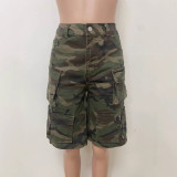 Camouflage Print Casual Denim Shorts LSD-2673