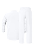 Men's Casual Solid Color Shirt Two Piece Pants Set FLZH-ZT167-ZK168