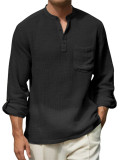 Men's Solid Color Long Sleeve Loose Top FLZH-ZT321
