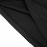 Slash Shoulder Solid Color Top Seven-Tenths Pants Suit MXBF-J25ST489