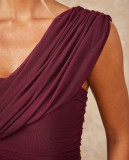Off Shoulder Solid Color Evening Dress GAXB-W503DS