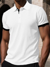 Men's Mesh Ice Silk Color-Blocked Short-Sleeve T-Shirt FLZH-ZT311