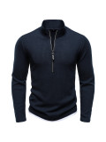 Men's Zipper Stank Collar Long Sleeve Top FLZH-ZT317