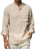 Men's Solid Color Long Sleeve Loose Top FLZH-ZT321
