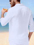 Men's Long Sleeve Solid Color Shirt FLZH-ZT297