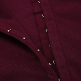 Deep V Neck Long Sleeve Ruched Mini Dress GAXB-W535DS