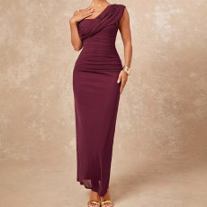 Off Shoulder Solid Color Evening Dress GAXB-W503DS