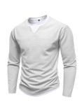 Men's Long Sleeve Faux Two-Piece Double-Layer T Shirt FLZH-ZT299