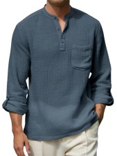 Men's Solid Color Long Sleeve Loose Top FLZH-ZT321