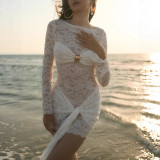 Lace Hollow Out Long Sleeve Mini Dress GAXB-W530DS