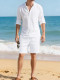 Men's Solid Color Long Sleeve Shirt Five-Tenths Pants Set FLZH-ZT167-ZK117