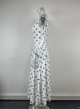 Plus Size Polka Dot Print Sling Maxi Dress GHHE-29546