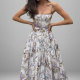 Plus Size Floral Print Square Neck Strap Maxi Dress GHHE-29485