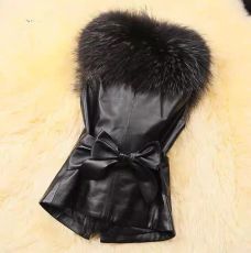 Plus Size Fur Collar Fur PU Leather Coat HHMY-5723