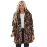 Plus Size Rabbit Fur Leopard Print Loose Plush Coats HHMY-9092