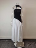 Plus Size Solid Color Split Tube Top Maxi Dress GHHE-29653