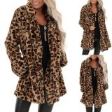 Plus Size Rabbit Fur Leopard Print Loose Plush Coats HHMY-9092