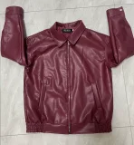 Lapel PU Leather Jacket Coats HHMY-M3566