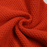 Plus Size Knits Solid Color Wide Leg Two Piece Pants Set FSXF-F760